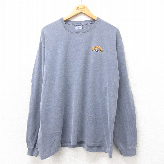 XL★古着 長袖 ビンテージ Tシャツ メンズ 00年代 00s フィラデルフィア コットン クルーネック グレー 25may02 中古