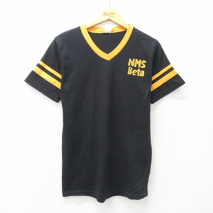 M★古着 半袖 ビンテージ Tシャツ メンズ 00年代 00s NMS Beta Vネック 黒他 ブラック 25may09 中古