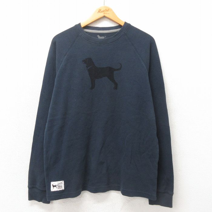 XL★古着 長袖 サーマル Tシャツ メンズ The クルーネック ラグラン 濃グレー 25may12 中古