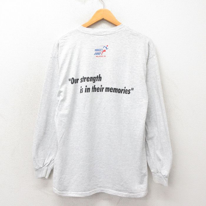 【50%OFF】XL★古着 長袖 ビンテージ Tシャツ メンズ 00年代 00s メモリーズ クルーネック グレー 霜降り 25may17 中古