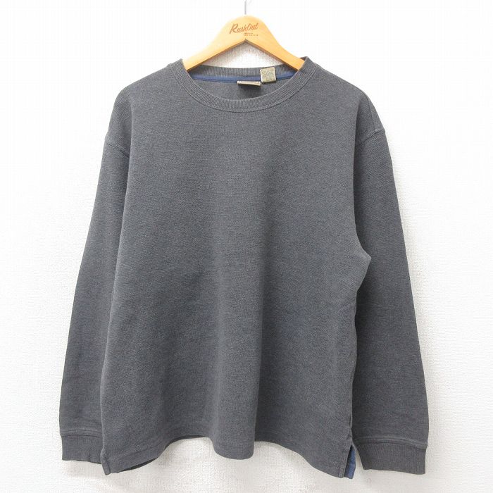 XL★古着 エルエルビーン LLBEAN 長袖 ビンテージ Tシャツ メンズ 00年代 00s 無地 大きいサイズ コットン クルーネック グレー 25may20 中古