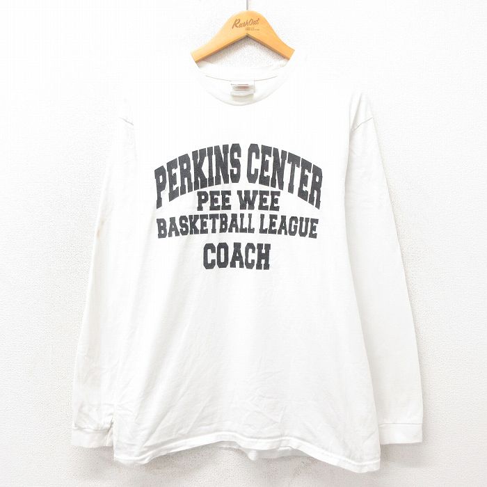 L★古着 ナイキ NIKE 長袖 ビンテージ Tシャツ メンズ 00年代 00s コーチ COACH コットン クルーネック 白 ホワイト 25may21 中古