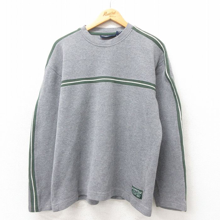 XL★古着 エアロポステール AEROPOSTALE 長袖 ビンテージ Tシャツ メンズ 00年代 00s クルーネック グレー 25may21 中古