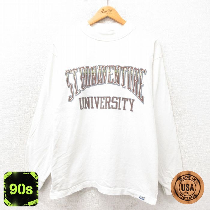 90s 長袖Tシャツ 大学 ホワイト L | 古着
