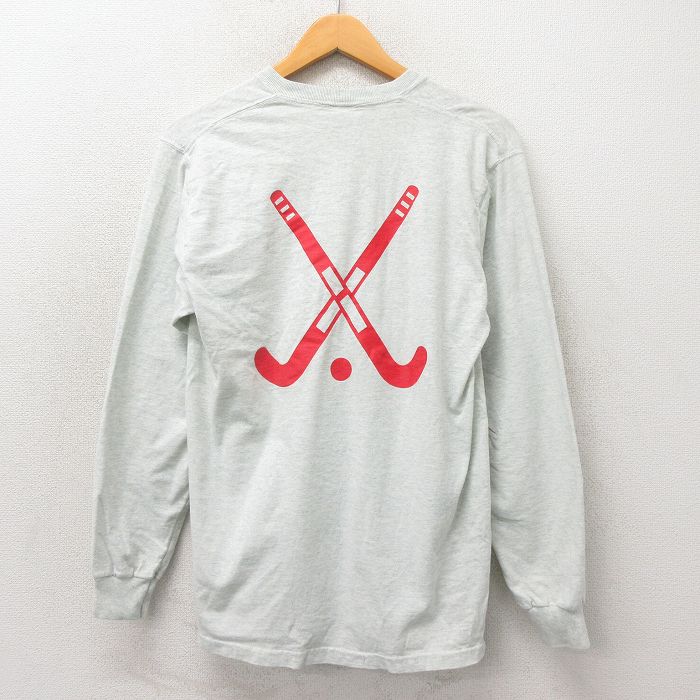 M★古着 フルーツオブザルーム 長袖 ビンテージ Tシャツ メンズ 00年代 00s ホッケー クルーネック グレー 霜降り 25may22 中古