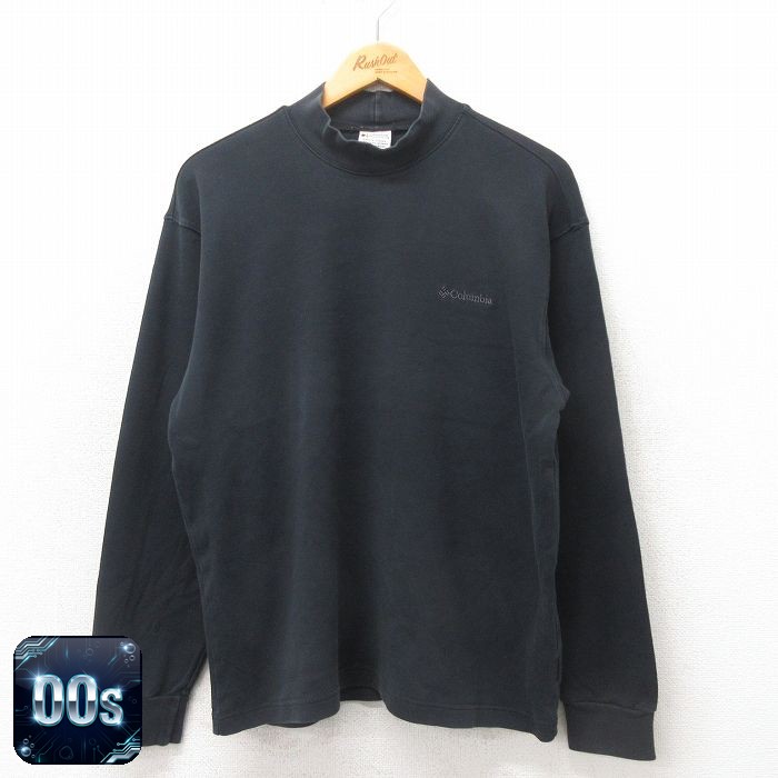 【50%OFF】コロンビア 00s 長袖Tシャツ ワンポイントロゴ ブラック L | 古着