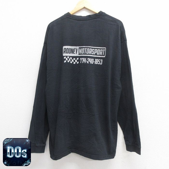 00s 長袖Tシャツ モータースポーツ ブラック XL | 古着