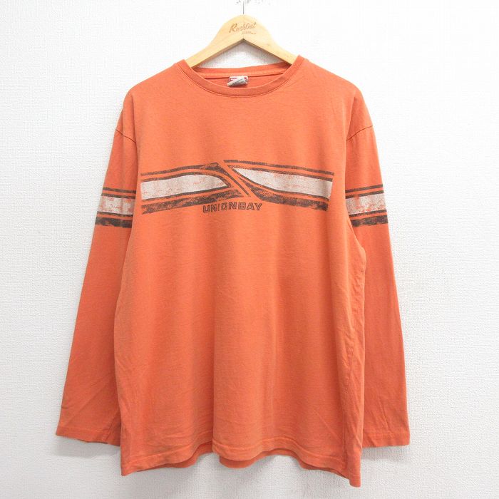 ユニオンベイ 90s 長袖Tシャツ ビッグロゴ オレンジ XL | 古着