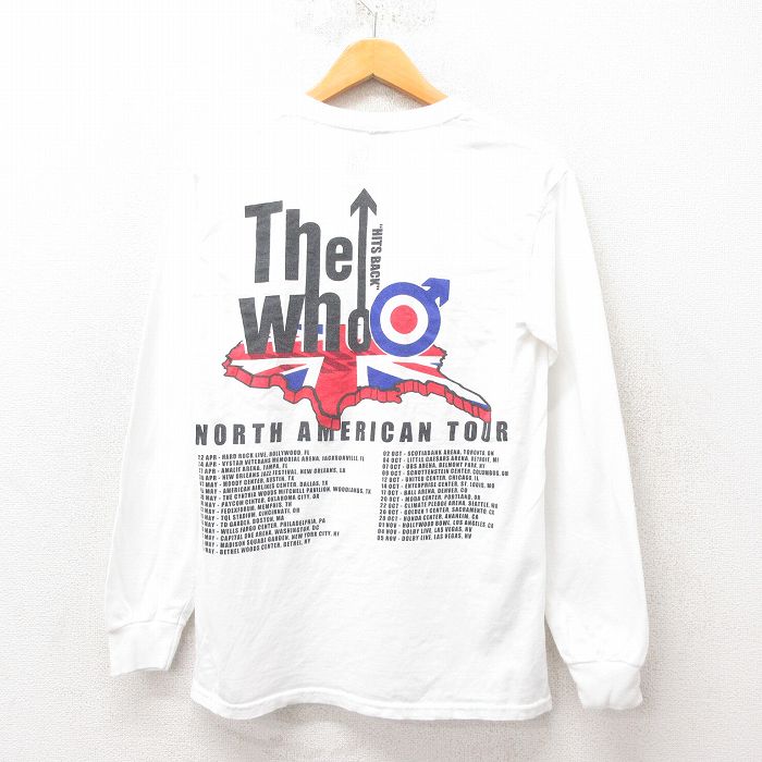 S★古着 長袖 ロック バンド Tシャツ メンズ ザフー コットン クルーネック 白 ホワイト 25jun06 中古