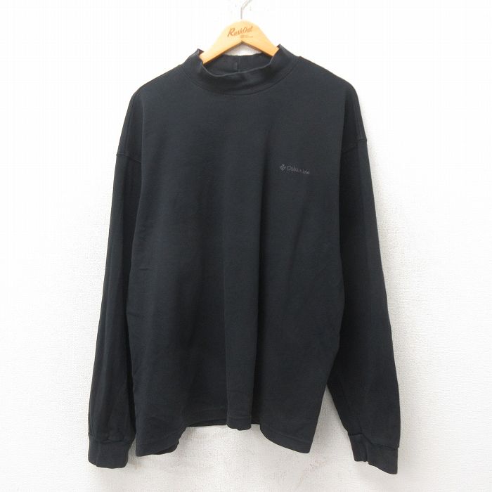 コロンビア 00s 長袖Tシャツ ワンポイントロゴ ブラック XL | 古着