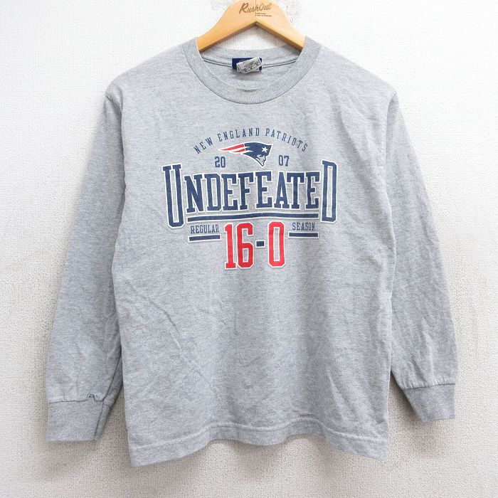 【50%OFF】M★古着 リーボック REEBOK 長袖 ビンテージ Tシャツ メンズ 00年代 00s NFL ニューイングランドペイトリオッツ クルーネック グレー 霜降り アメフト スーパーボウル 25jun09 中古