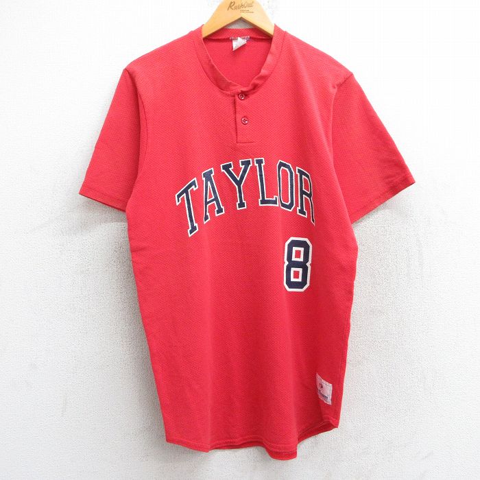 80s 半袖Tシャツ TAYLOR 8 メッシュ地 レッド M | 古着