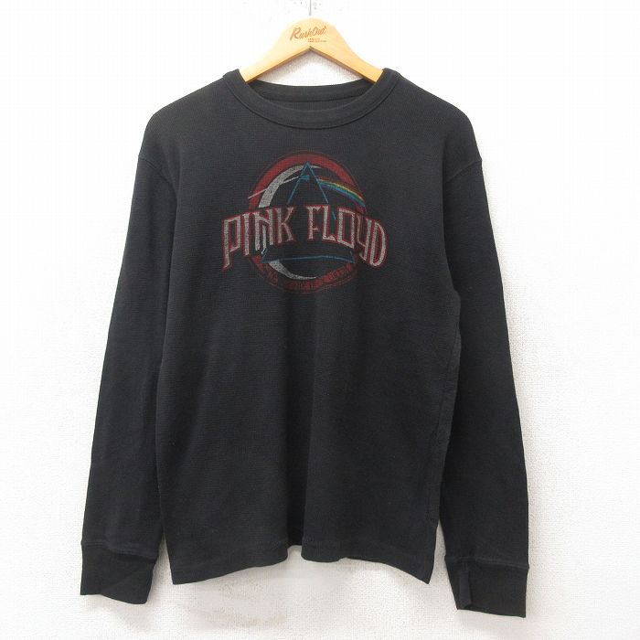 XL★古着 長袖 ロック バンド サーマル Tシャツ メンズ ピンクフロイド クルーネック 黒 ブラック 25jun12 中古