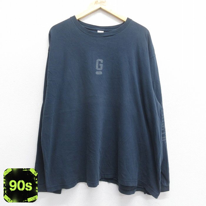 ギャップ 90s 長袖Tシャツ ビッグロゴ ネイビー XL | 古着