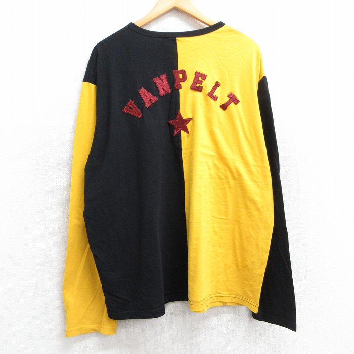 XL★古着 長袖 Tシャツ メンズ ハリーポッター VANPELT ツートンカラー 大きいサイズ コットン クルーネック 黄他 イエロー 【spe】 25jun18 中古