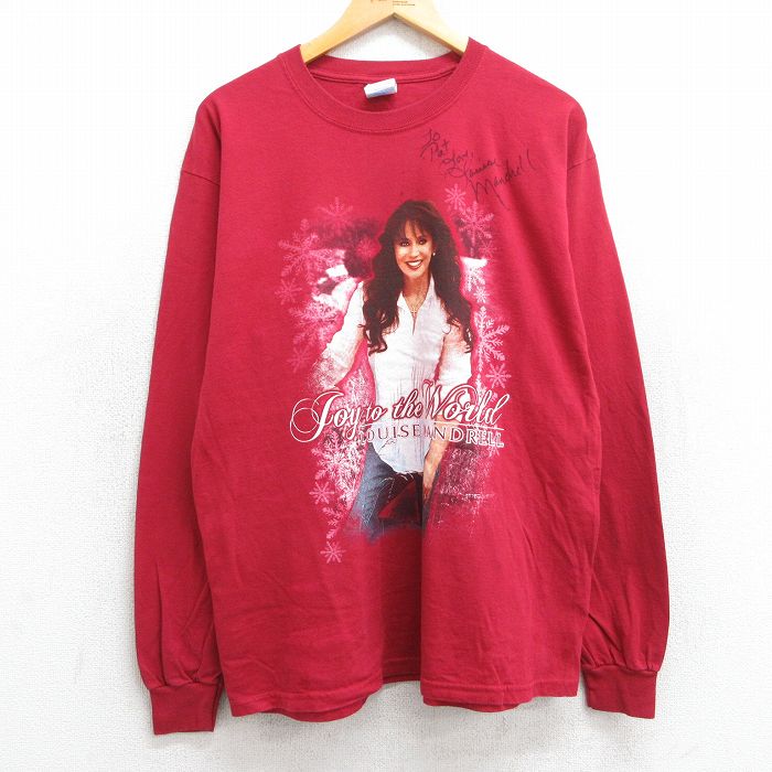 L★古着 長袖 ビンテージ ロック バンド Tシャツ メンズ ルイーズマンドレル コットン クルーネック 赤 レッド 25jun18 中古