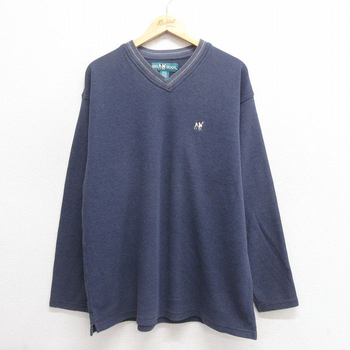 ビッグドッグス 00s 長袖Tシャツ ワンポイントロゴ ネイビー XL | 古着