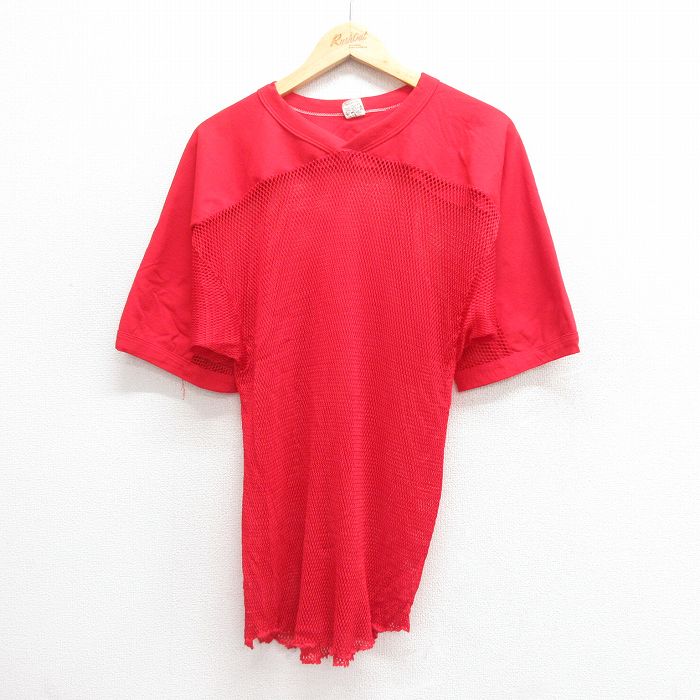 ラッセル 70s 半袖Tシャツ Vネック レッド M | 古着