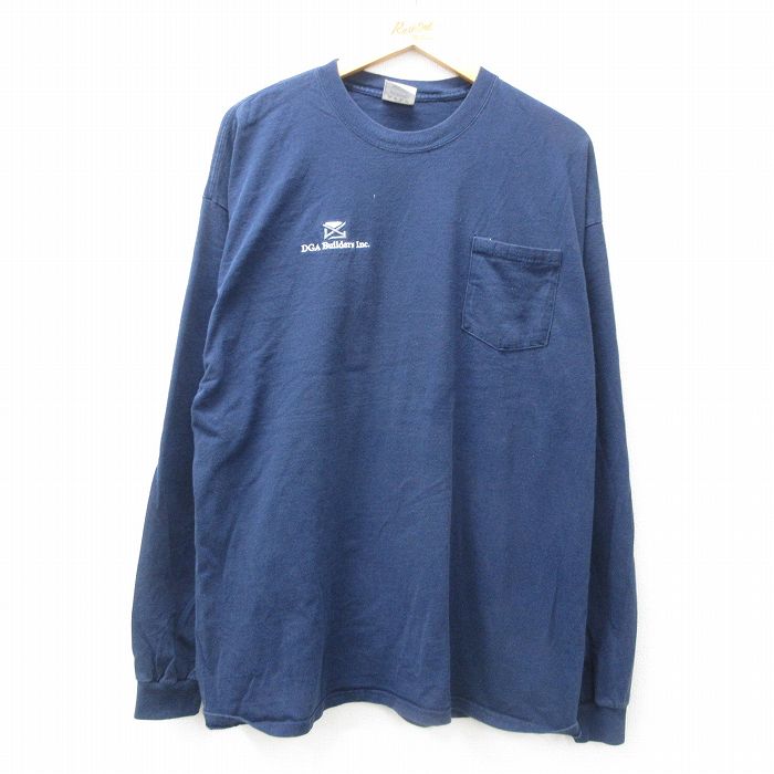DGA 00s 長袖Tシャツ 胸ポケット付き ネイビー XL | 古着