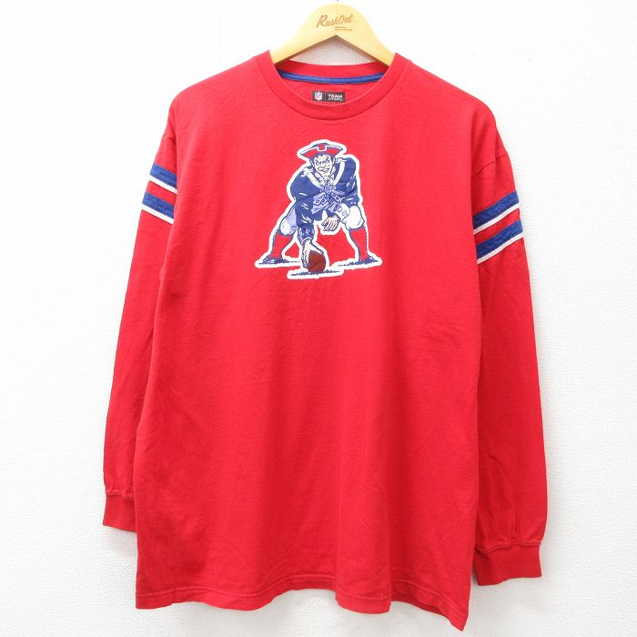 NFL ニューイングランドペイトリオッツ 長袖Tシャツ アメフト レッド XL | 古着