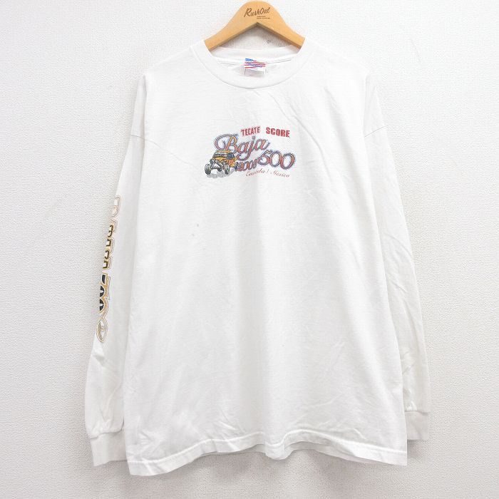 00s 長袖Tシャツ バイク ホワイト XL | 古着