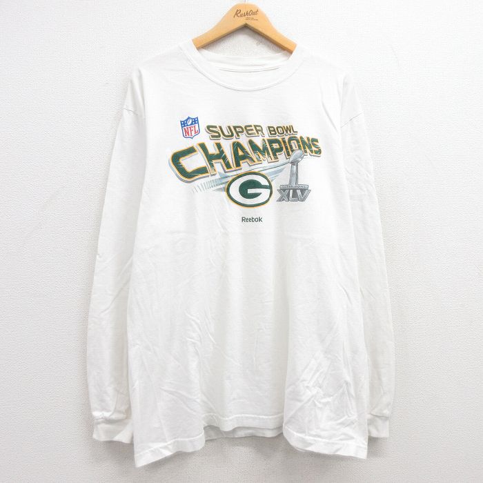 リーボック 長袖Tシャツ グリーンベイパッカーズ ホワイト XL | 古着