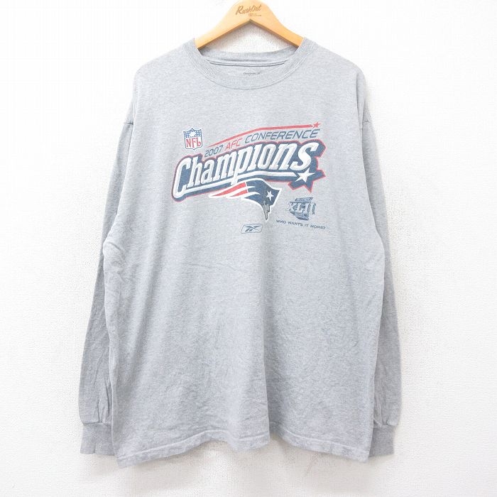 リーボック 00s 長袖Tシャツ NFL ニューイングランドペイトリオッツ グレー XL | 古着