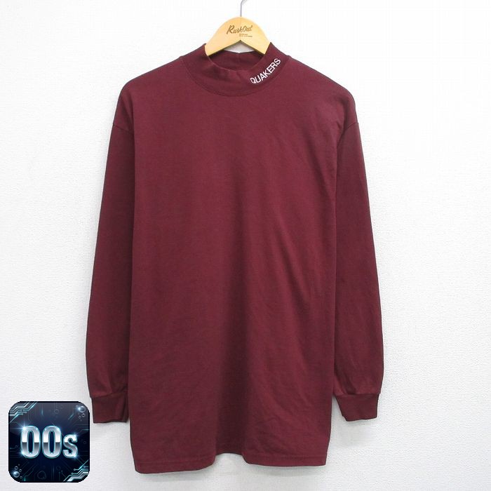 00s 長袖Tシャツ QUAKERS エンジ XL | 古着