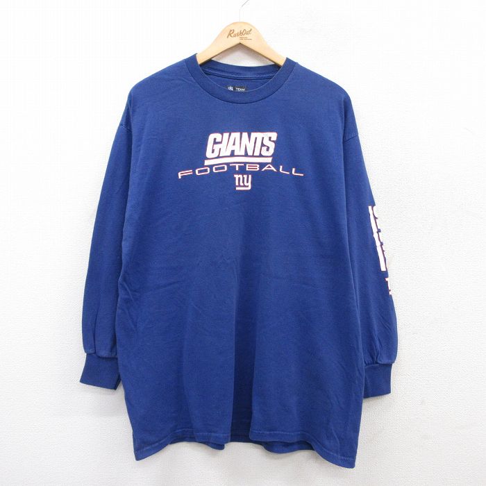 NFL ニューヨークジャイアンツ 長袖Tシャツ ネイビー XL | 古着