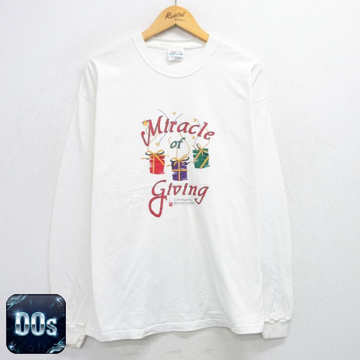 ヘインズ 00s 長袖Tシャツ Miracle ホワイト XL | 古着