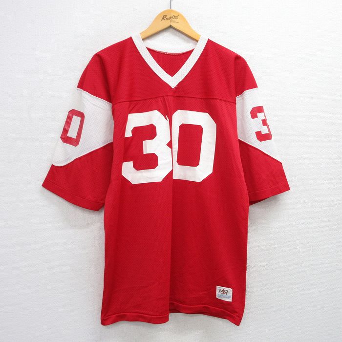 チャンピオン 70s 半袖フットボールTシャツ メッシュ レッド L | 古着