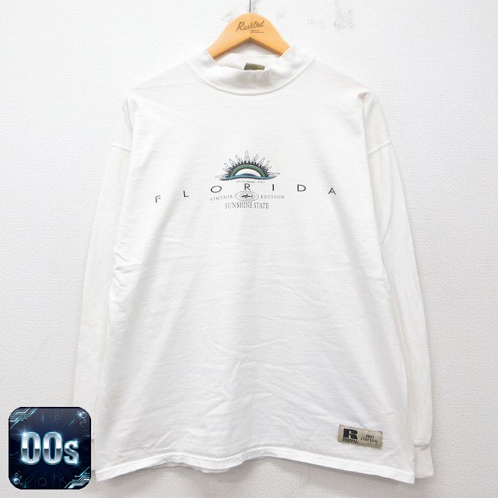 ラッセル 00s 長袖Tシャツ フロリダ ホワイト XL | 古着