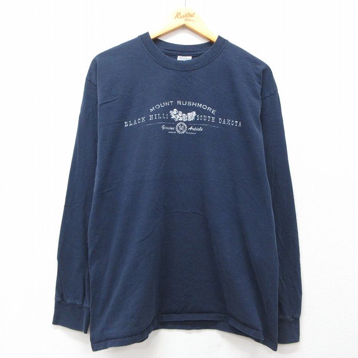 00s 長袖Tシャツ ラシュモア山 ネイビー L | 古着