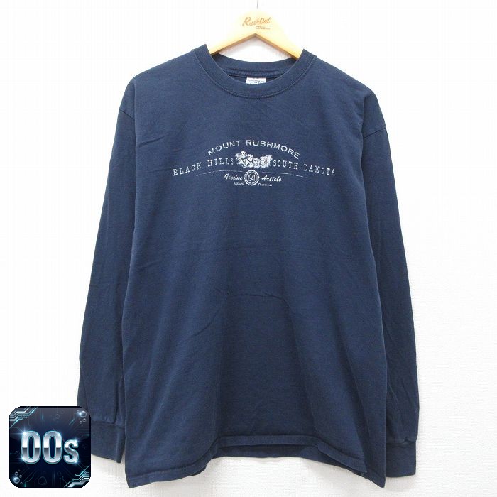 00s 長袖Tシャツ ラシュモア山 ネイビー L | 古着