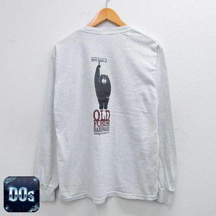 00s 長袖Tシャツ クマ グレー L | 古着