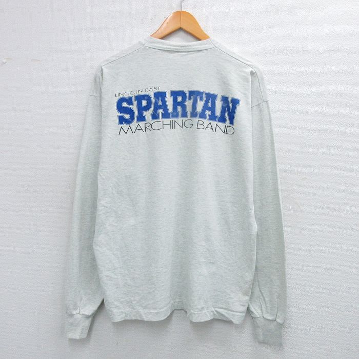 XL★古着 フルーツオブザルーム 長袖 ビンテージ Tシャツ メンズ 90年代 90s SPARTAN クルーネック USA製 白 ホワイト 霜降り 【spe】 25jul19 中古