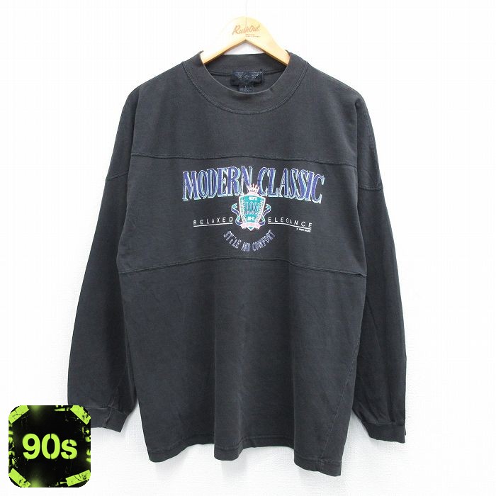90s 長袖Tシャツ MODERN CLASSIC ブラック XL | 古着