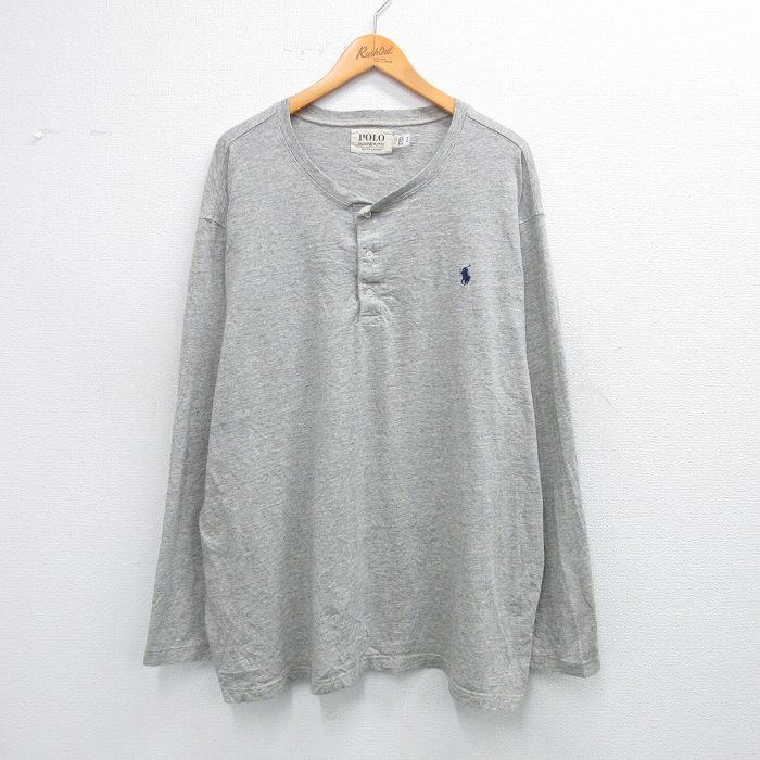 【50%OFF】XL★古着 長袖 Tシャツ メンズ グレー 霜降り 25jul22 中古