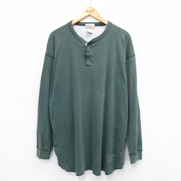 セントジョンズベイ 90s 長袖Tシャツ ワンポイントロゴ グリーン XL | 古着