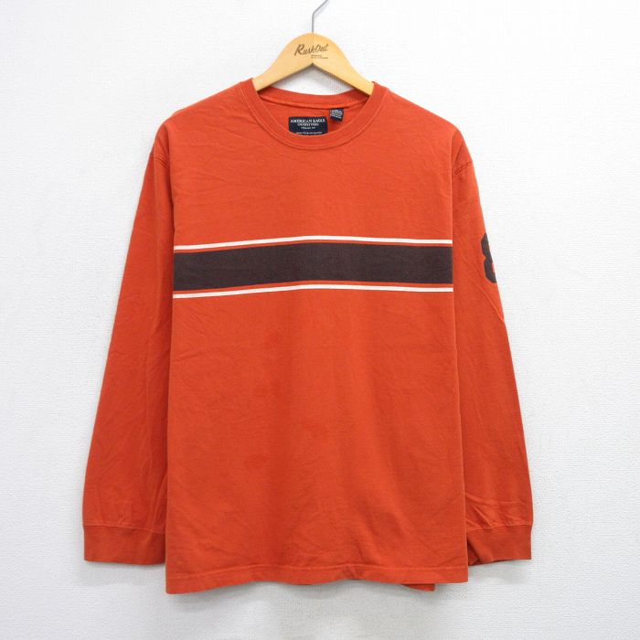 アメリカンイーグル 長袖Tシャツ オレンジ XL | 古着