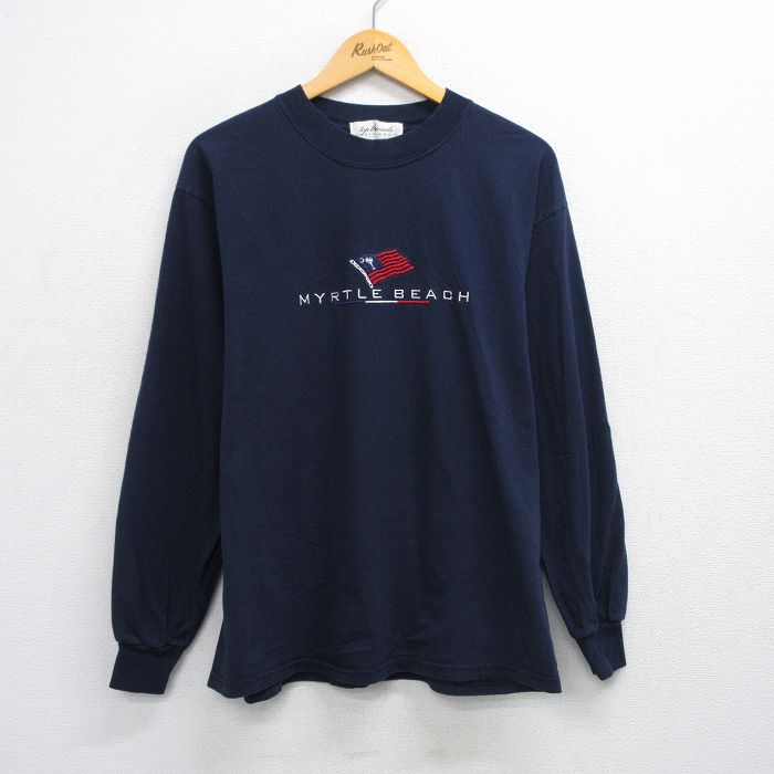 00s 長袖Tシャツ マートルビーチ旗刺繍 ネイビー XL | 古着