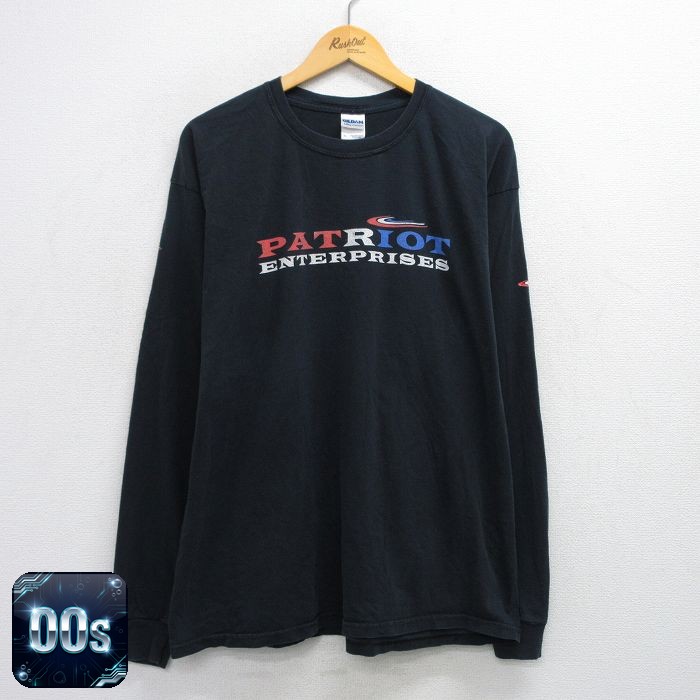 00s 長袖Tシャツ PATRIOTプリント ブラック XL | 古着