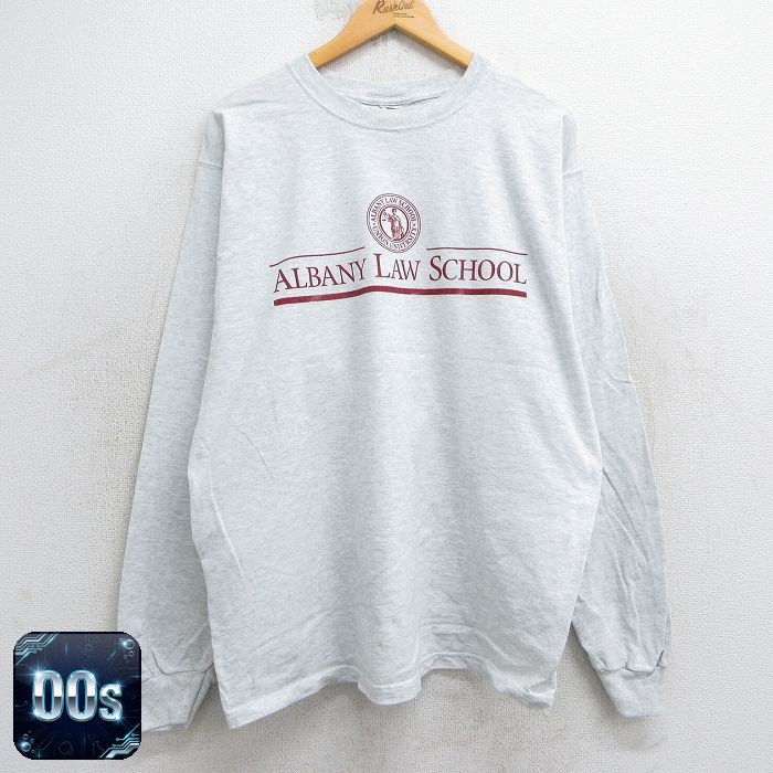 フルーツオブザルーム 00s 長袖Tシャツ オールバニロースクールカレッジ グレー XL | 古着