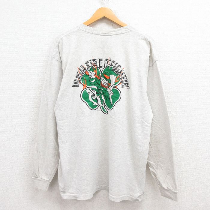 90s 長袖Tシャツ アイリッシュ グレー XL | 古着