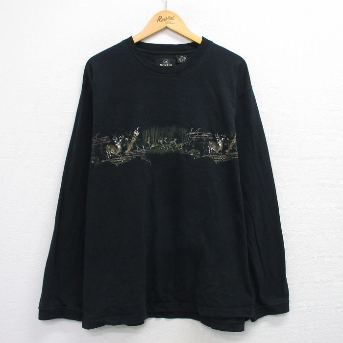 レッドヘッド 00s 長袖Tシャツ シカ ブラック XL | 古着