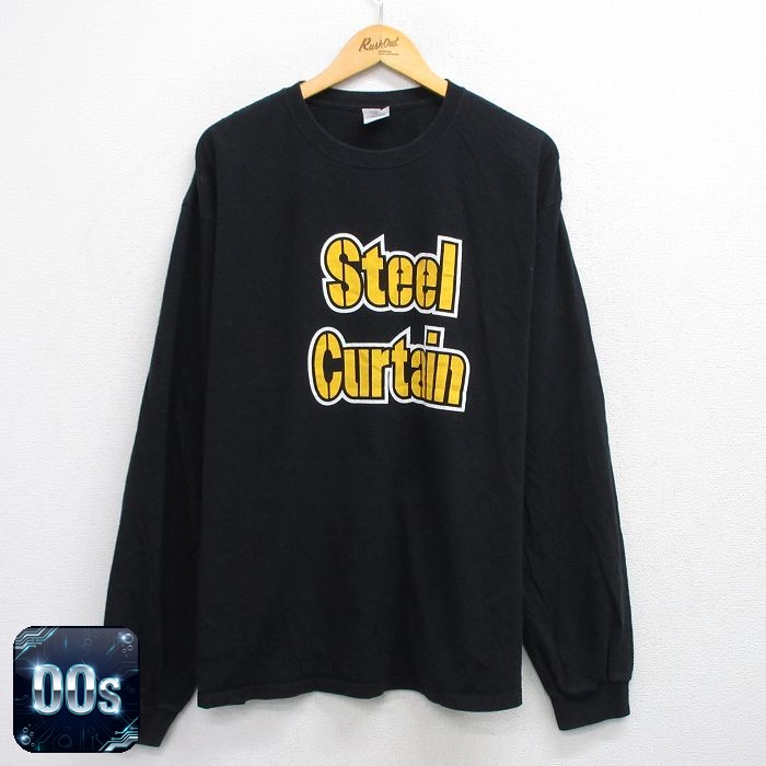 00s 長袖Tシャツ スティールカーテン ブラック XL | 古着
