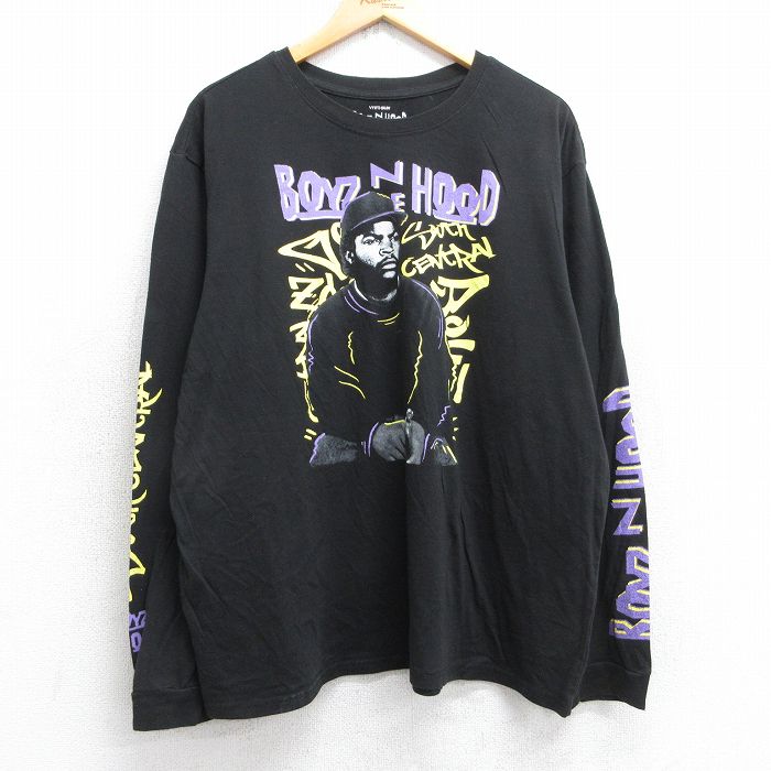 XL★古着 長袖 Tシャツ メンズ 映画 ボーイズンザフッド 大きいサイズ クルーネック 黒 ブラック 【spe】 25jul31 中古