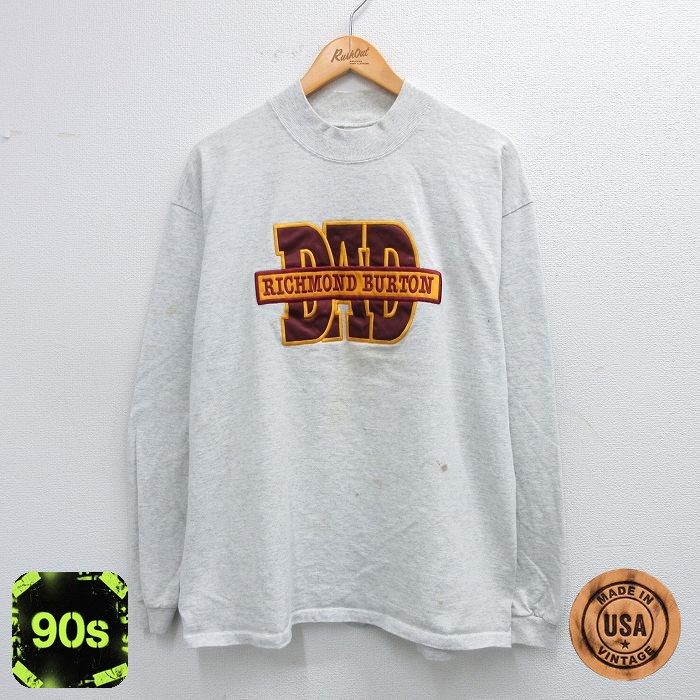 90s 長袖Tシャツ DAD刺繍 グレー XL | 古着