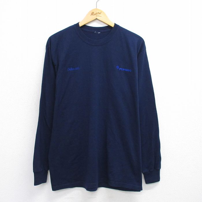 00s 長袖Tシャツ PEPSICOプリント ネイビー L | 古着