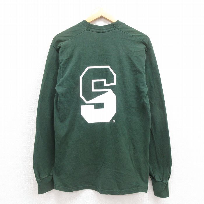 【50%OFF】L★古着 フルーツオブザルーム 長袖 ビンテージ Tシャツ メンズ 00年代 00s S コットン クルーネック 緑 グリーン 25aug09 中古